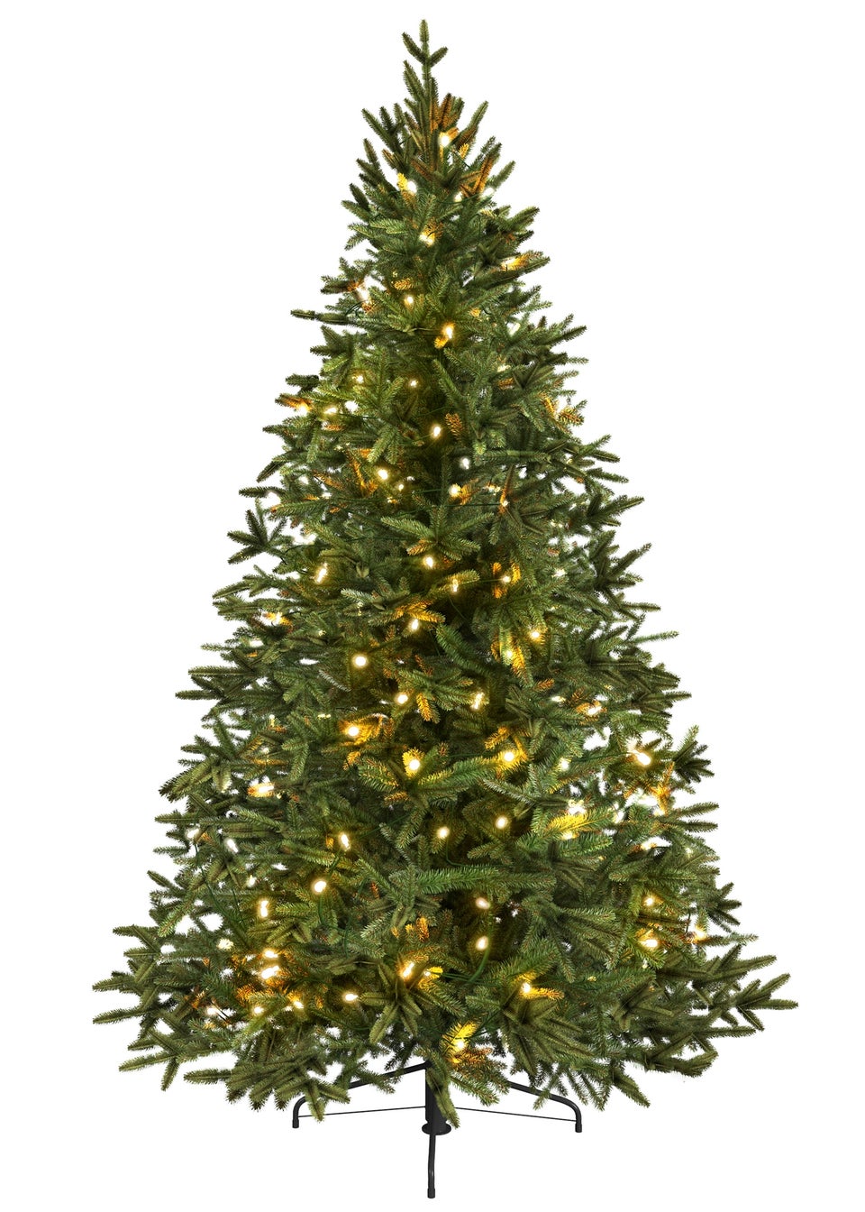 Charles Bentley  Green Luxury 8ft Pre-Lit Faux Nordic Spruce Hinged Christmas Tree