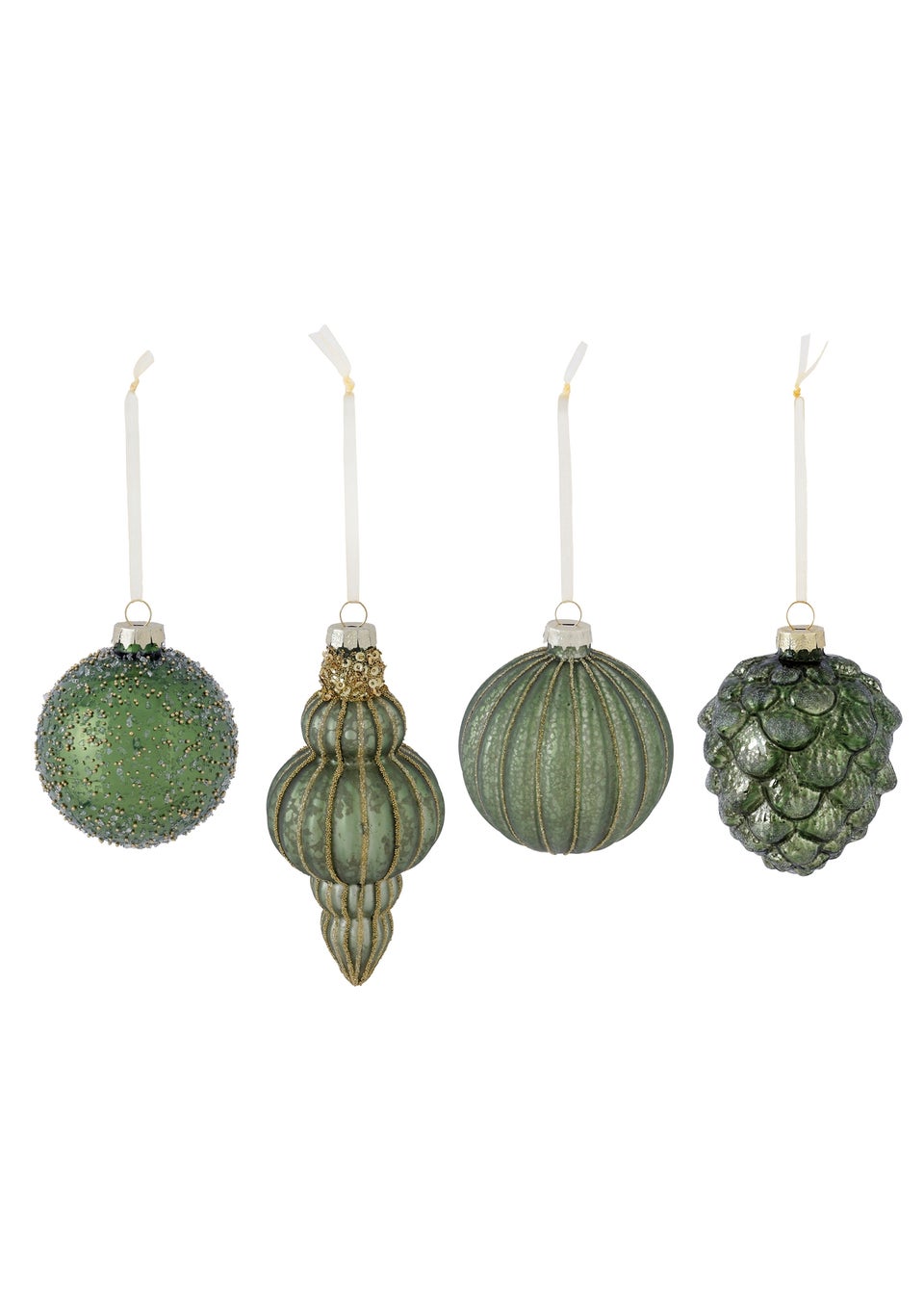 Charles Bentley Green 12 Piece Glass Bauble Collection