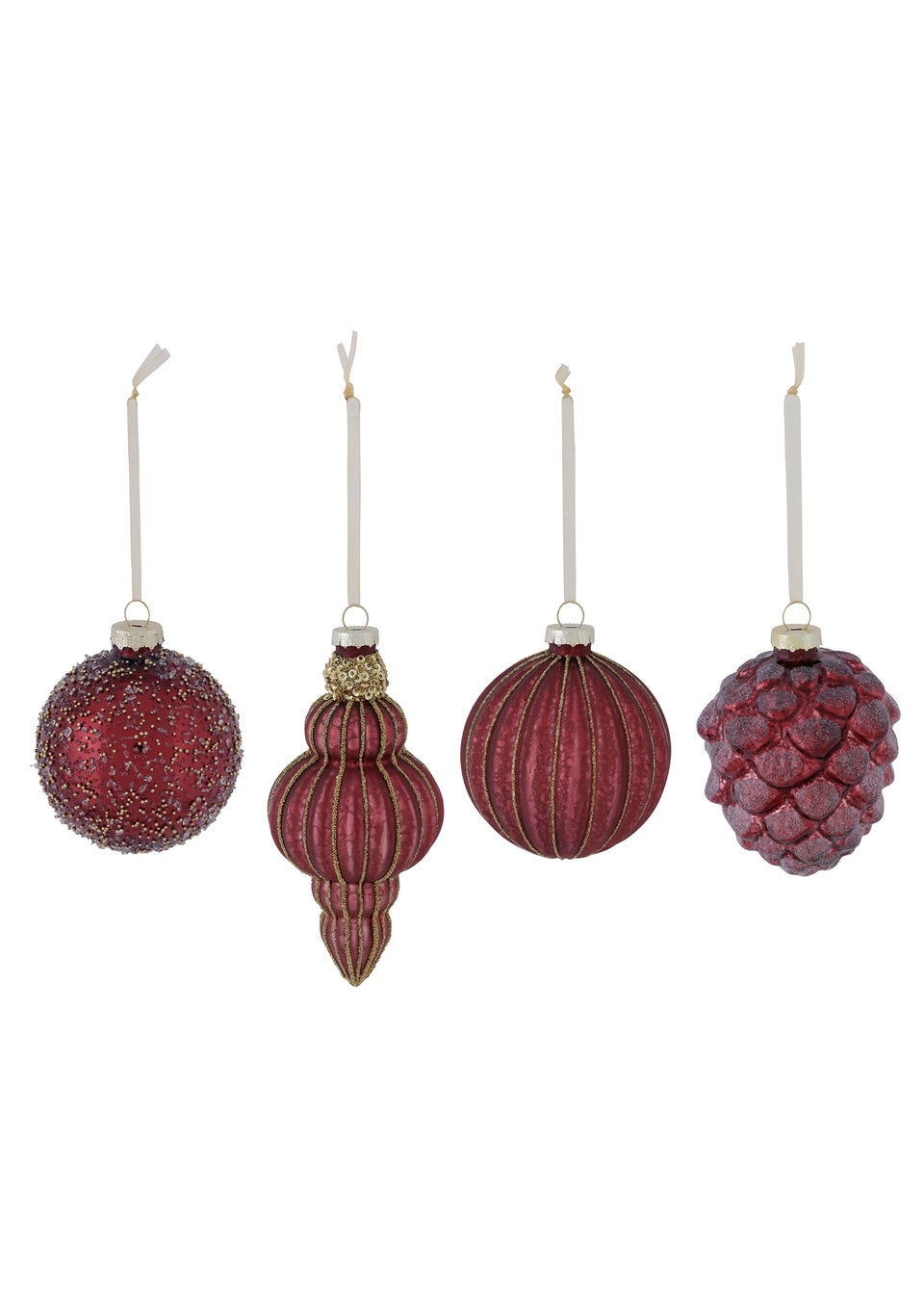 Charles Bentley Burgundy 12 Piece Glass Bauble Collection