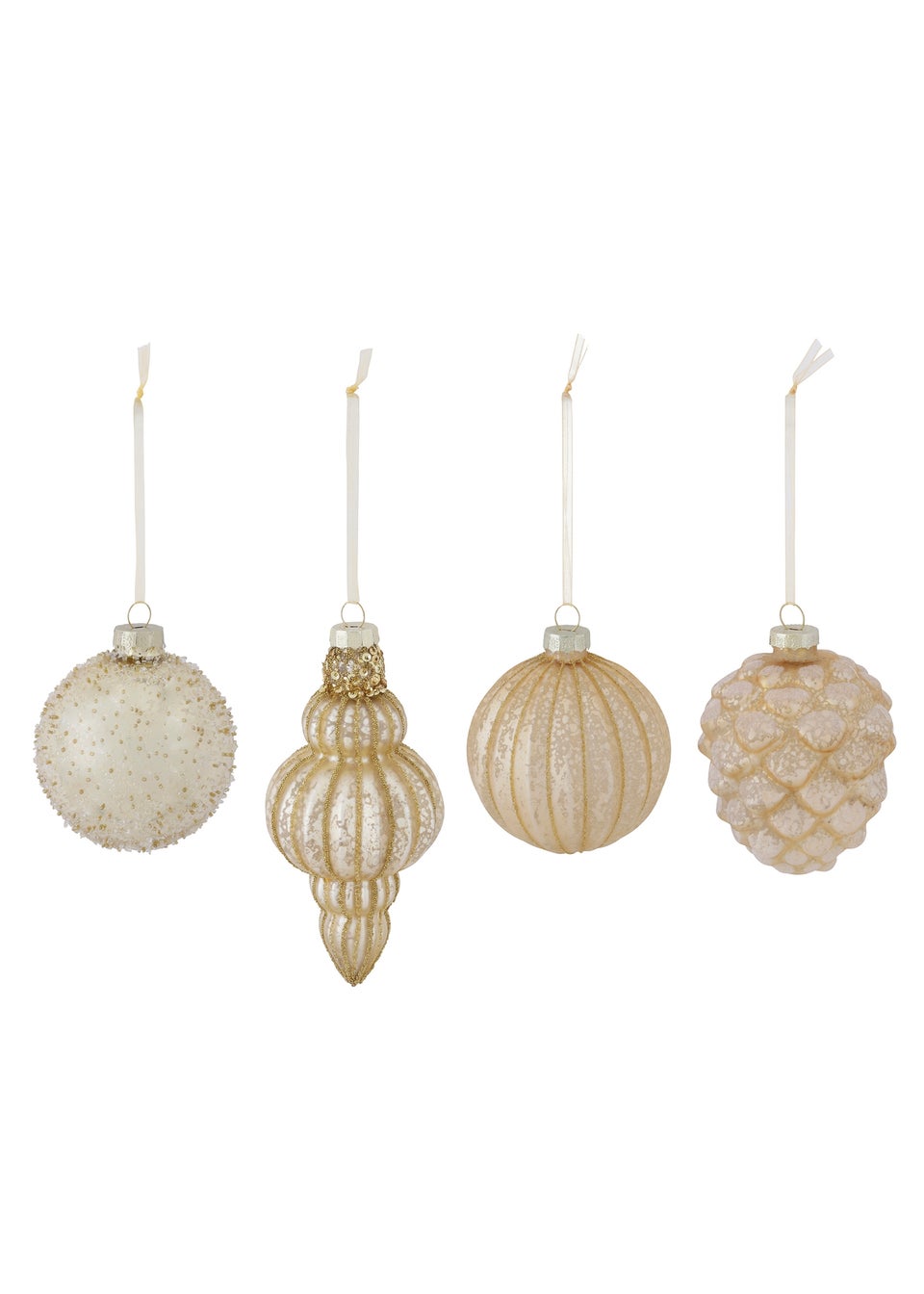 Charles Bentley Gold 12 Piece Coloured Glass Bauble Collection