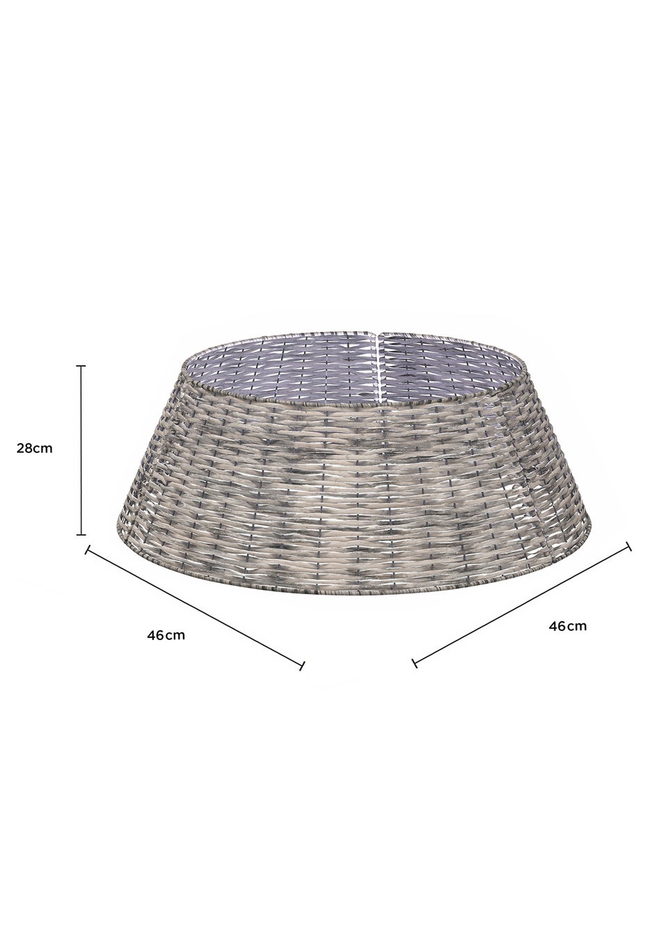 Charles Bentley Grey Medium 25cm Wicker Christmas Tree Skirt