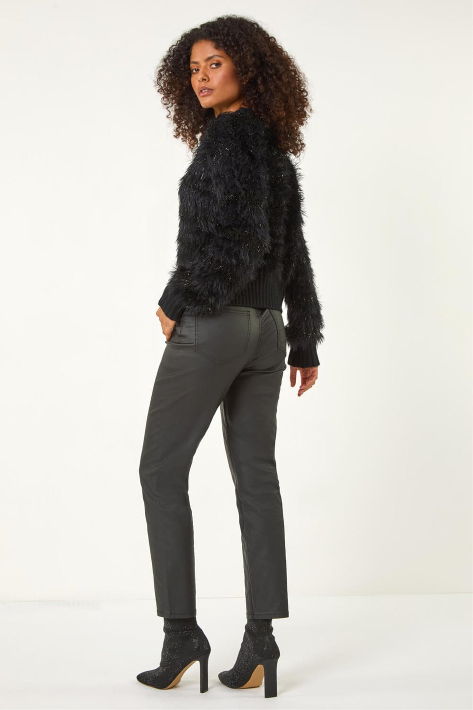 Dusk Black Fluffy Knit Jumper