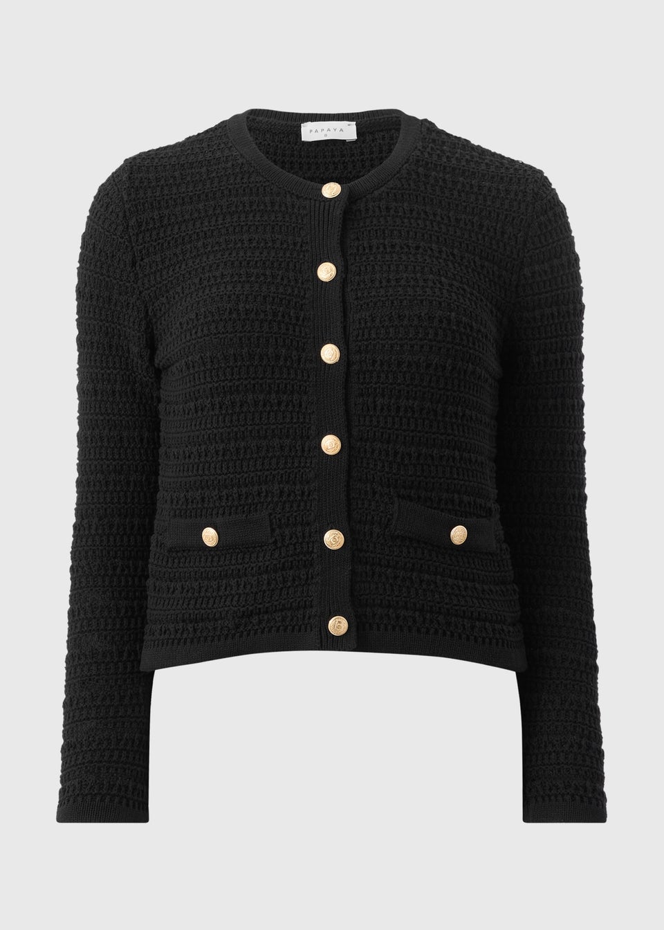 Black Button Through Cardigan