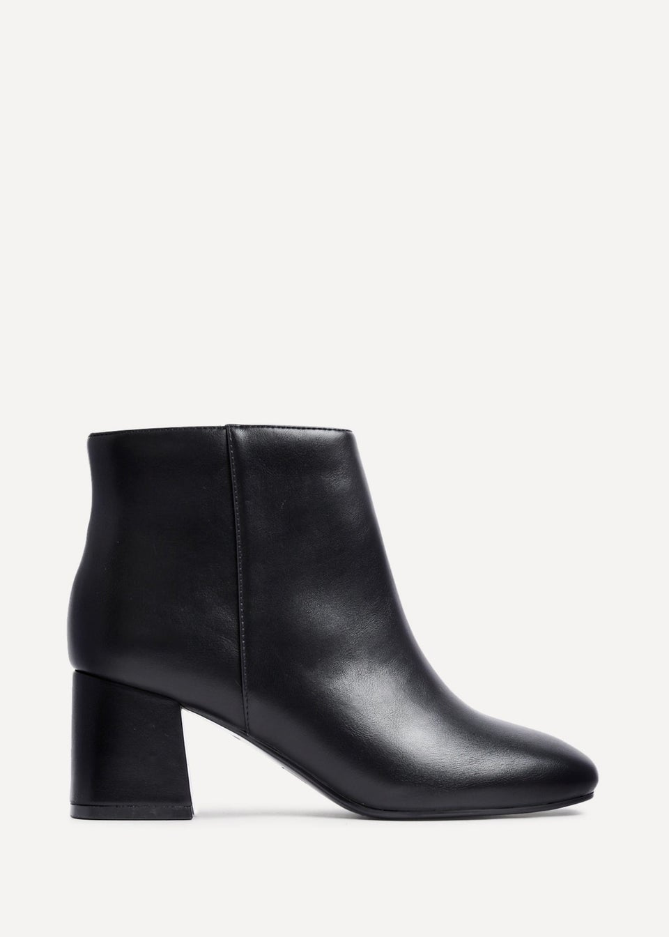 Linzi Alba Wide Fit Black Faux Leather Block Heeled Ankle Boot