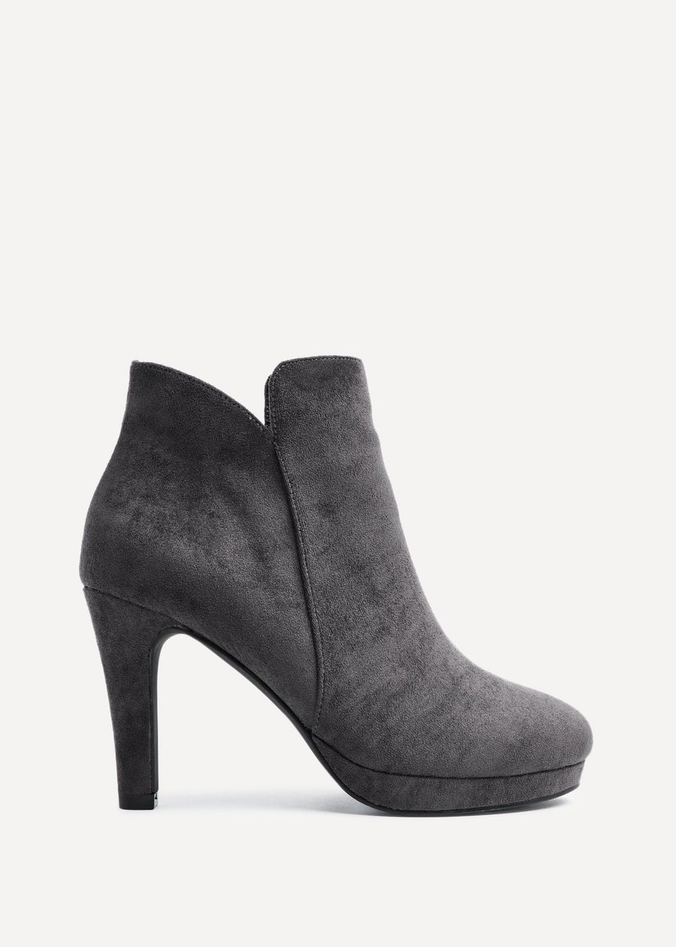 Linzi Layara Grey Faux Suede Small Platform Ankle Boot