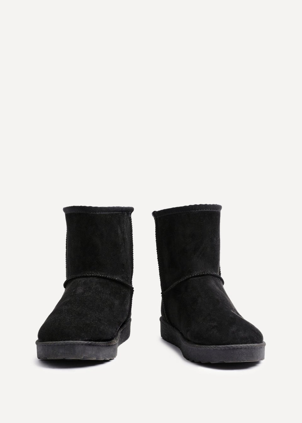 Linzi Addy Black Faux Suede Faux Fur Lined Ankle Boot