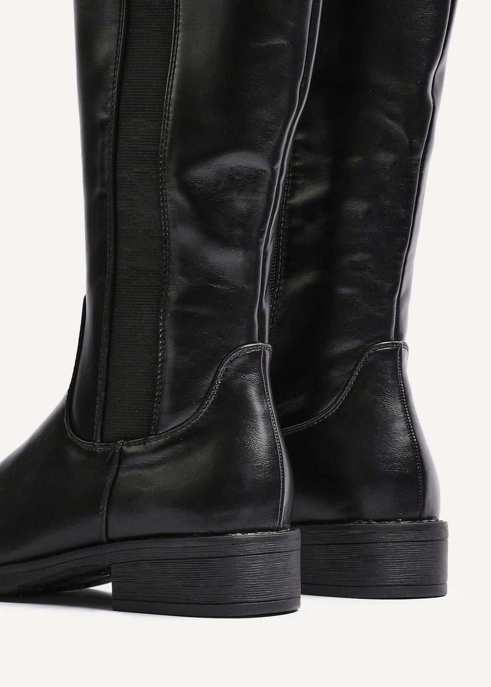 Linzi Alma Black Faux Leather High Leg Riding Boot