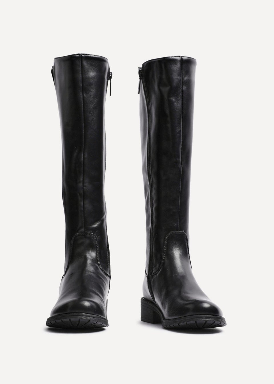 Linzi Alma Black Faux Leather High Leg Riding Boot