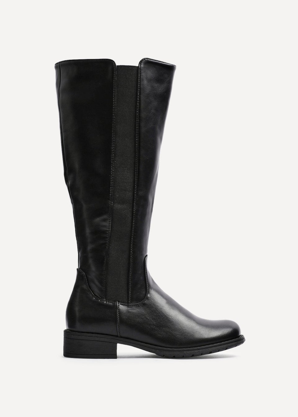 Linzi Alma Black Faux Leather High Leg Riding Boot