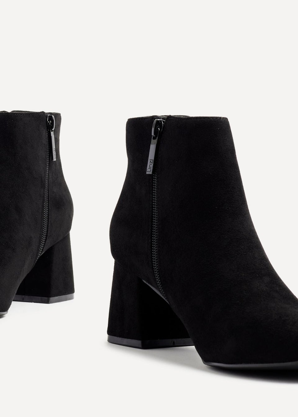 Linzi Verse Black Suede Block Heel Ankle Boot