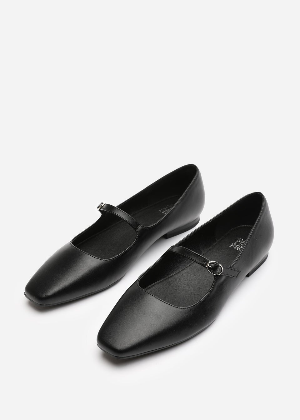 Where's That From Jennifer Black PU Wide Fit Mary Jane Flats