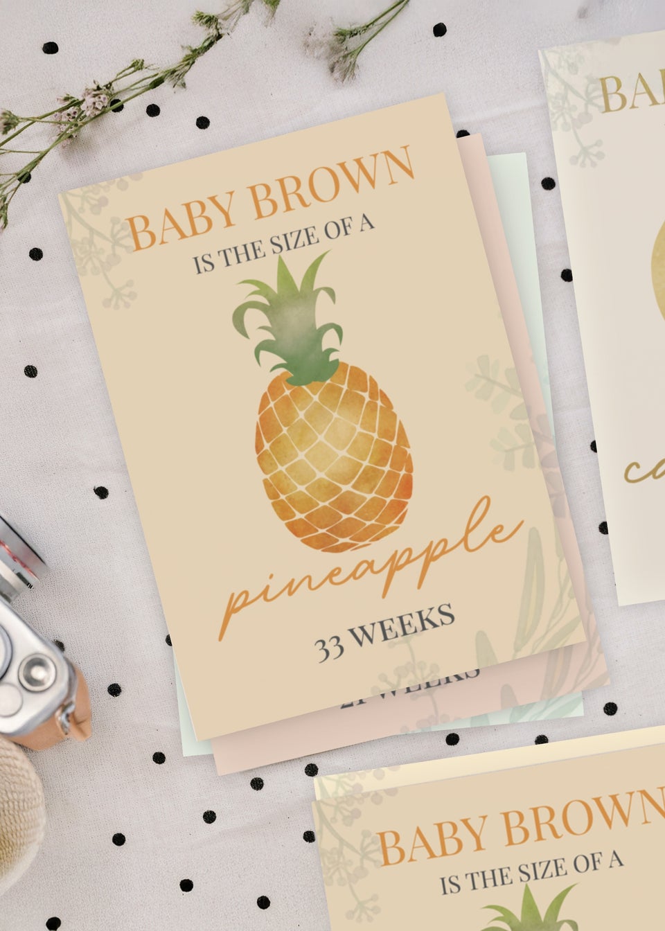 Personalised Memento Company Multi Bump to Baby Pregnancy Milestone Cards