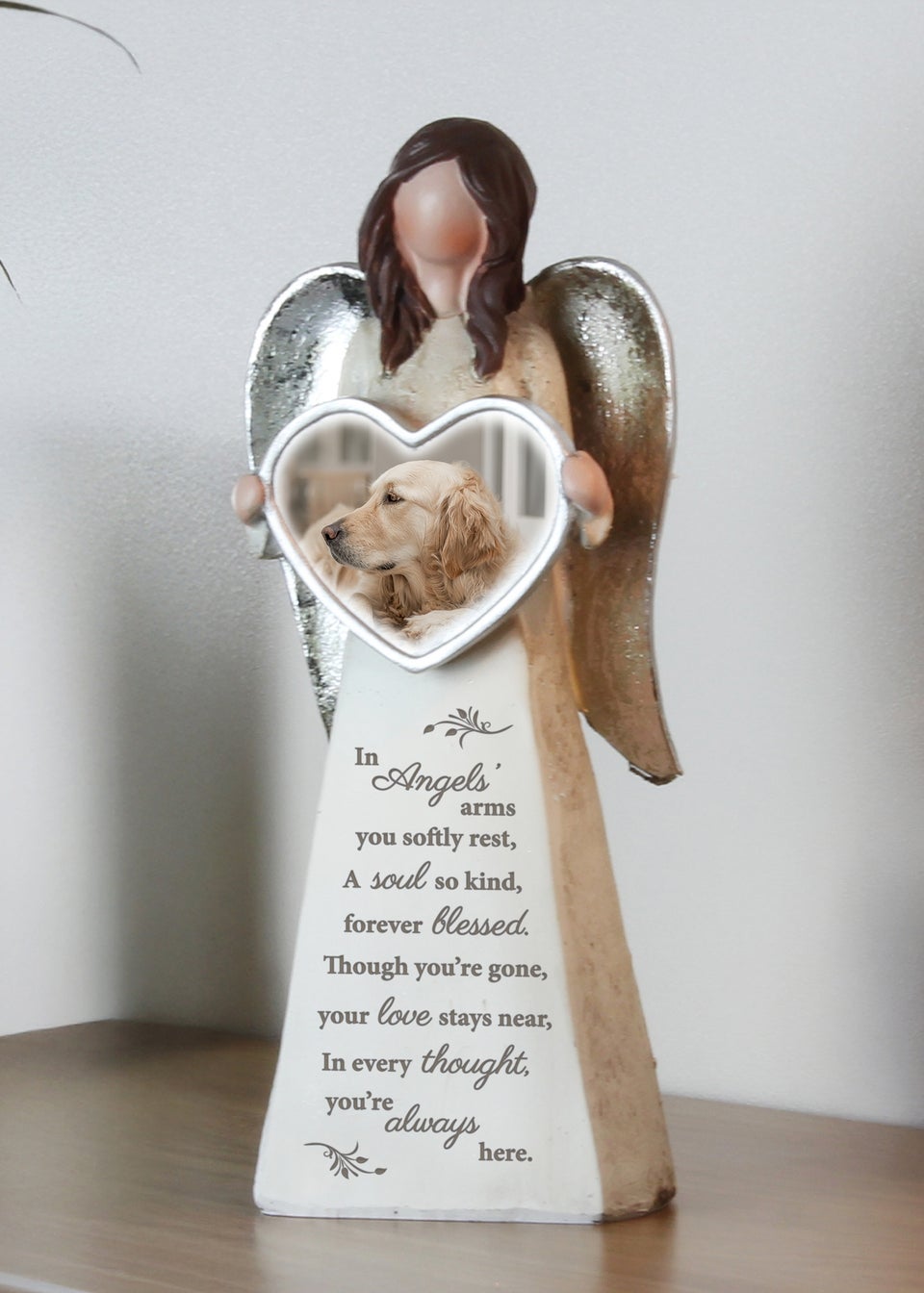 Personalised Memento Company White Photo Upload Memorial Angel Ornament -  Matalan