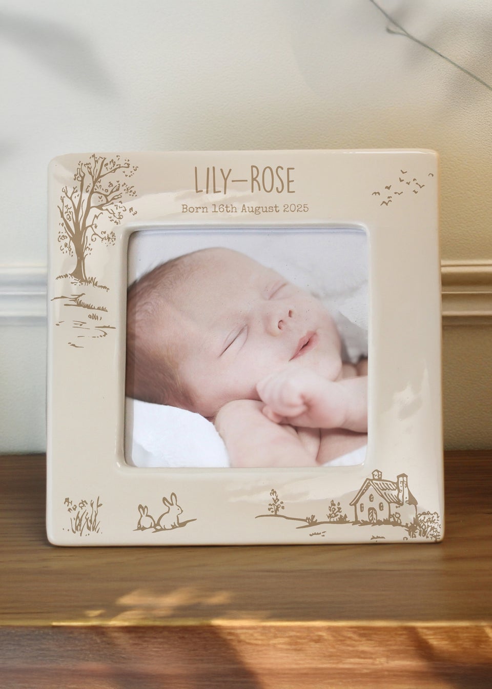 Personalised Memento Company White Cottagecore Ceramic 4x4 Frame
