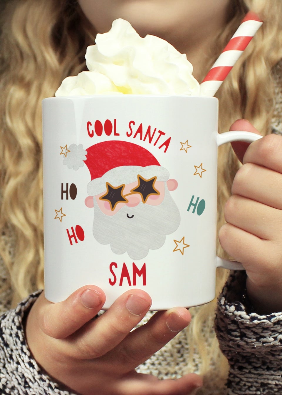 Personalised Memento Company White Cool Santa Plastic Mug