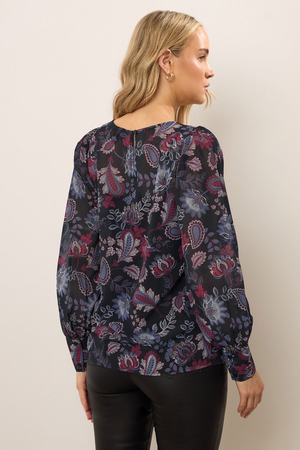Long Tall Sally Purple Paisley Sheer Blouse