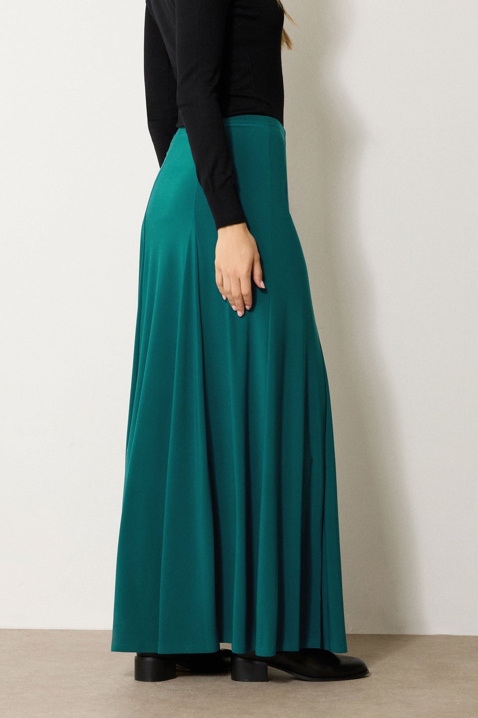 Long Tall Sally Teal Green Godet Maxi Skirt