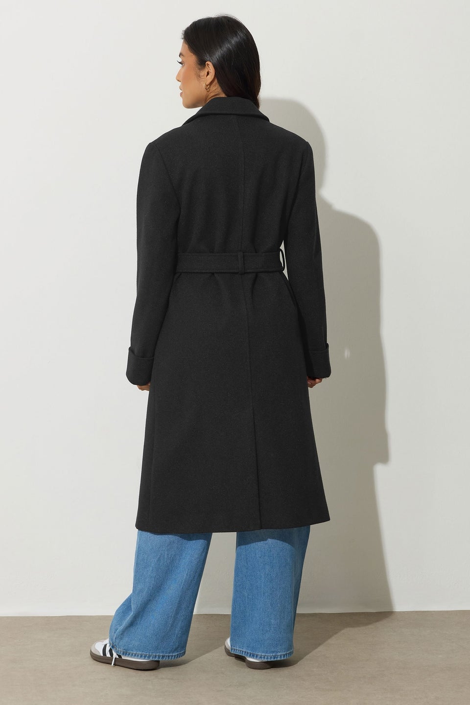 PixieGirl Petite Black Wrap Belt Coat