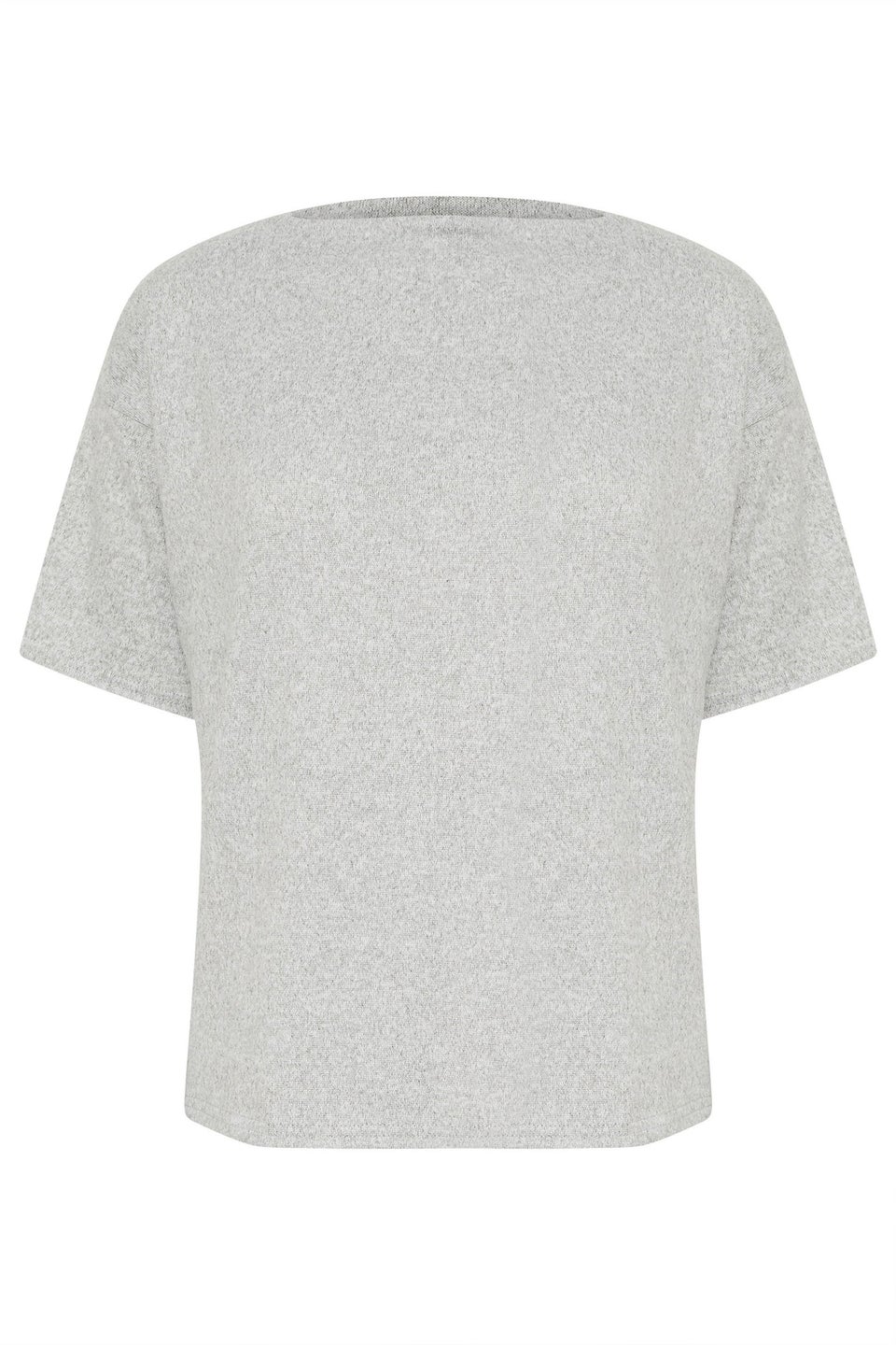 PixieGirl Petite Grey Marl Soft Touch Short Sleeve Top