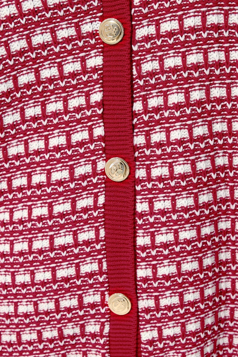 Yours Limited Curve Red Boucle Cardigan