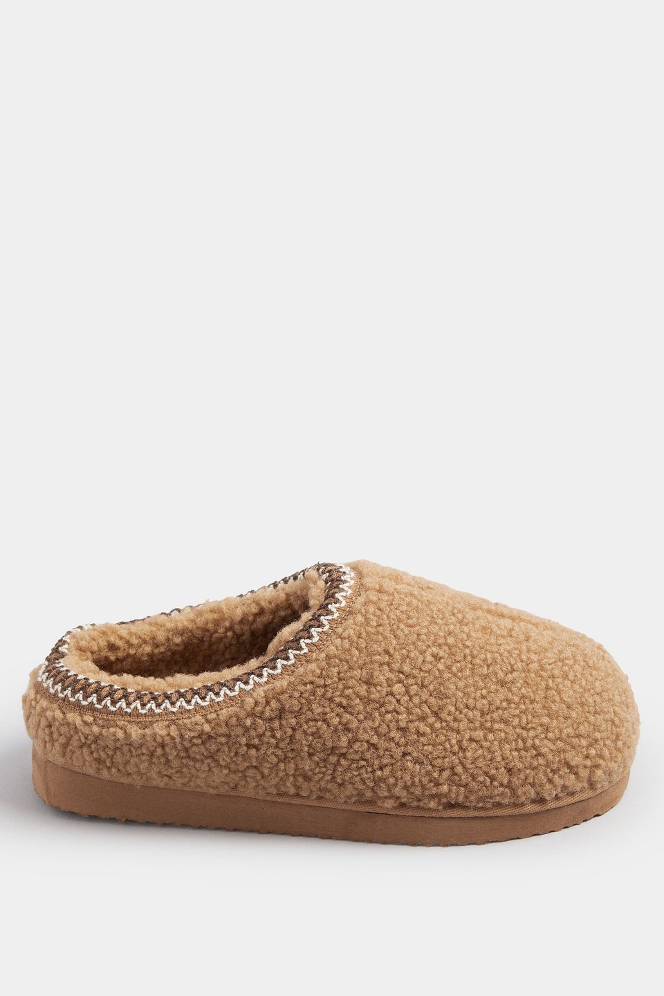 Yours Tan Brown Borg Stitch Mules