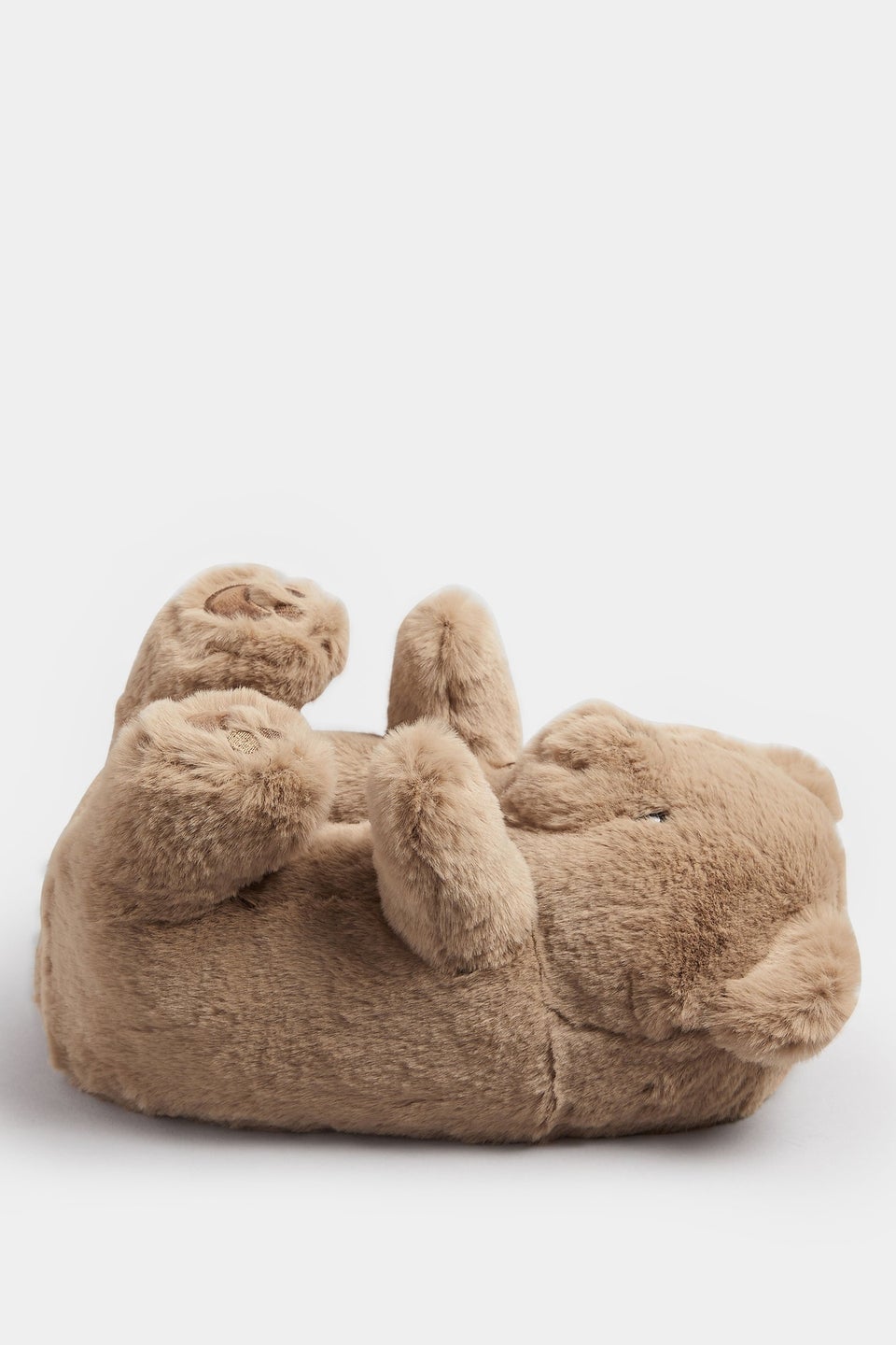 Yours Brown Faux Fur Teddy Bear Slippers