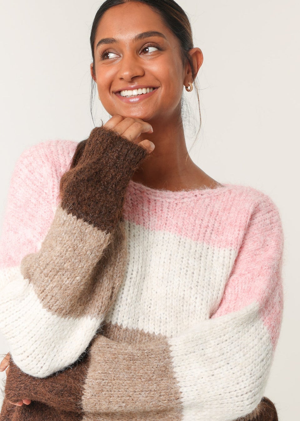 Blue Vanilla Pink Multi Stripe Knit Jumper