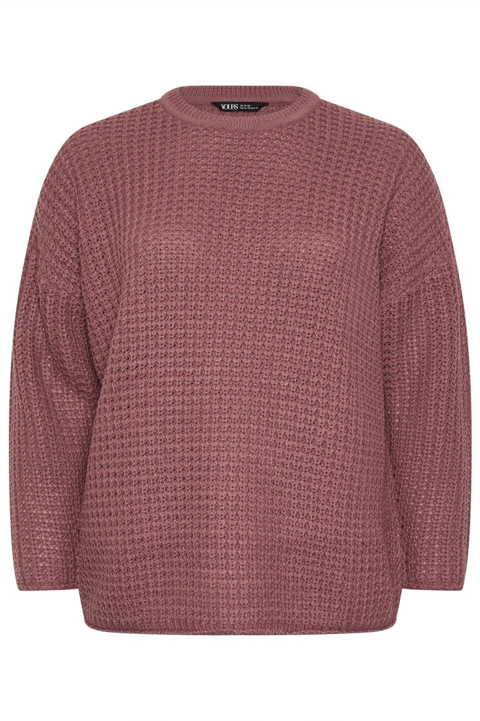 Yours Curve Pink Waffle Knit Jumper