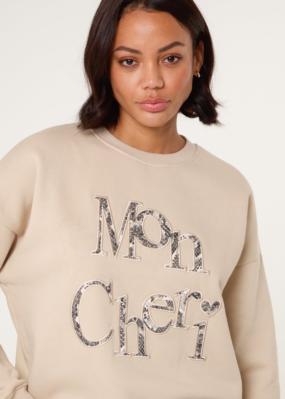 Blue Vanilla Stone Slogan Mon Cheri Snake Sweatshirt