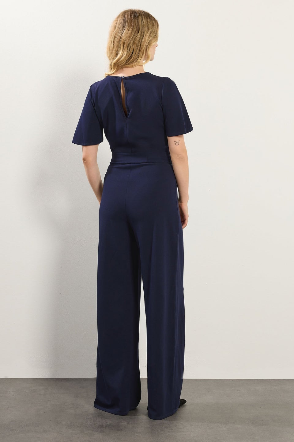 Long Tall Sally Navy Blue Keyhole Jumpsuit