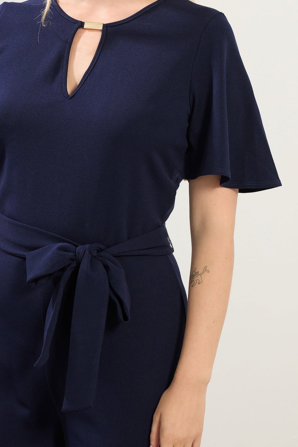 Long Tall Sally Navy Blue Keyhole Jumpsuit