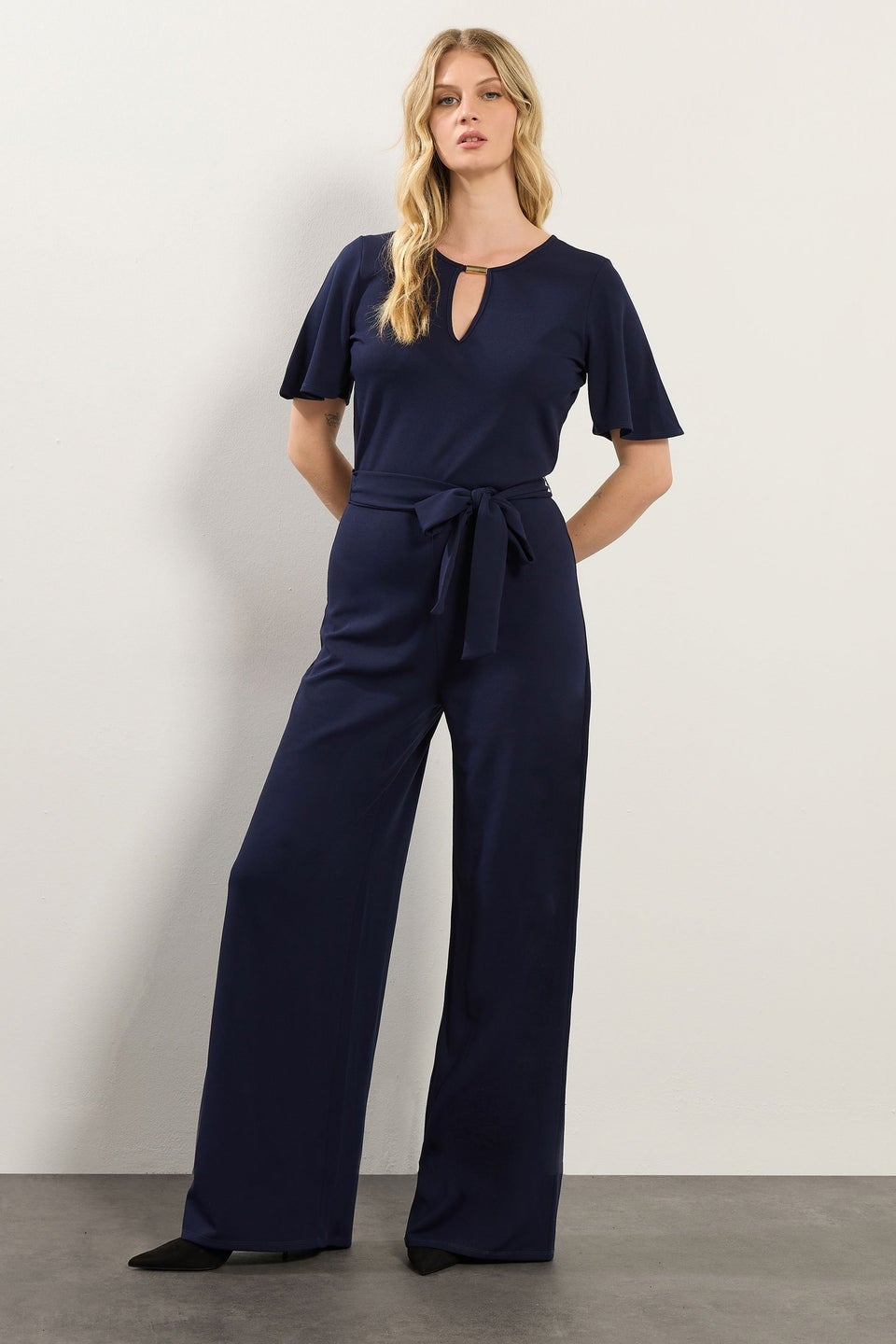 Long Tall Sally Navy Blue Keyhole Jumpsuit