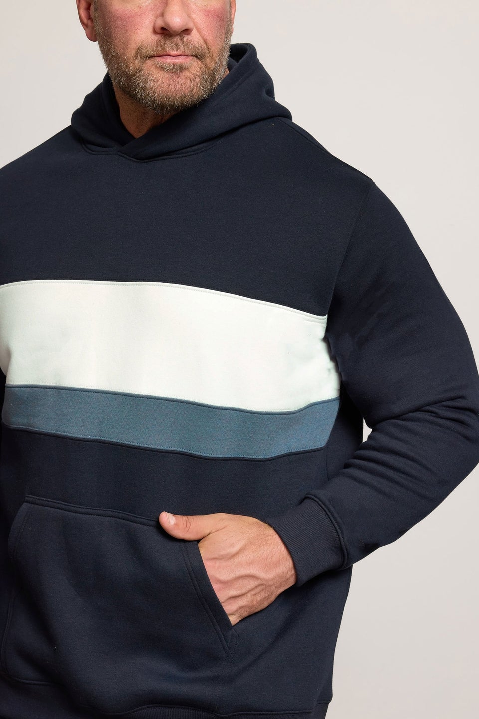 BadRhino Navy Blue Cut & Sew Hoodie
