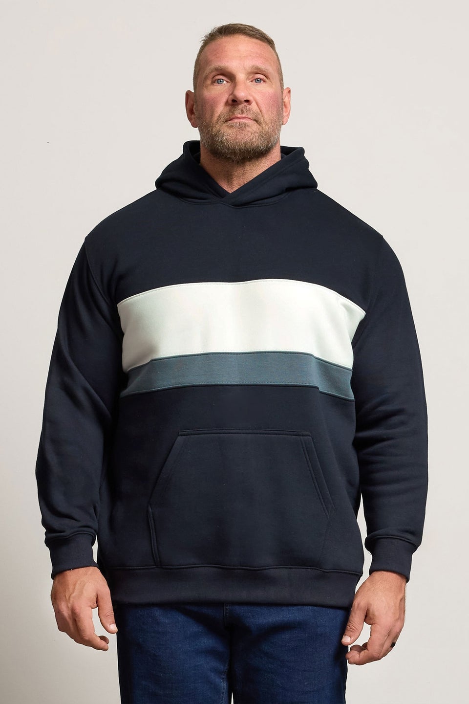 BadRhino Navy Blue Cut & Sew Hoodie