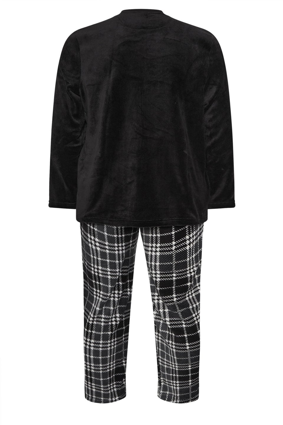 BadRhino Black Check Fleece Lounge Set