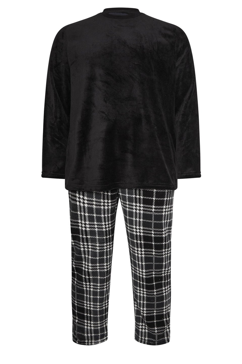 BadRhino Black Check Fleece Lounge Set