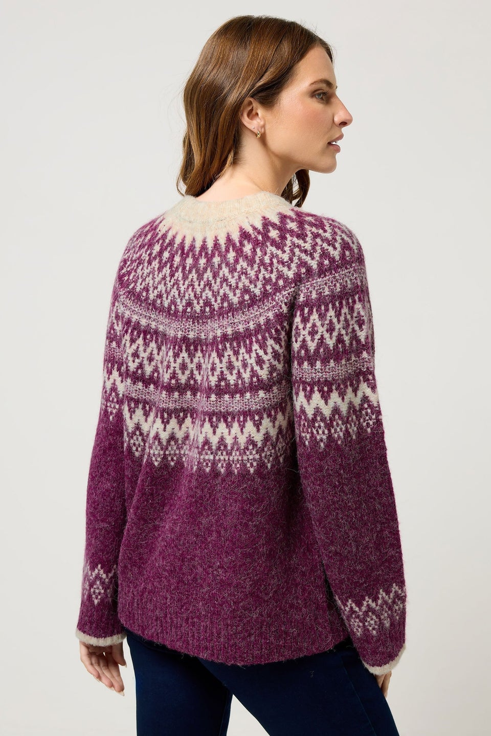 M&Co Berry Purple Fairisle Jumper