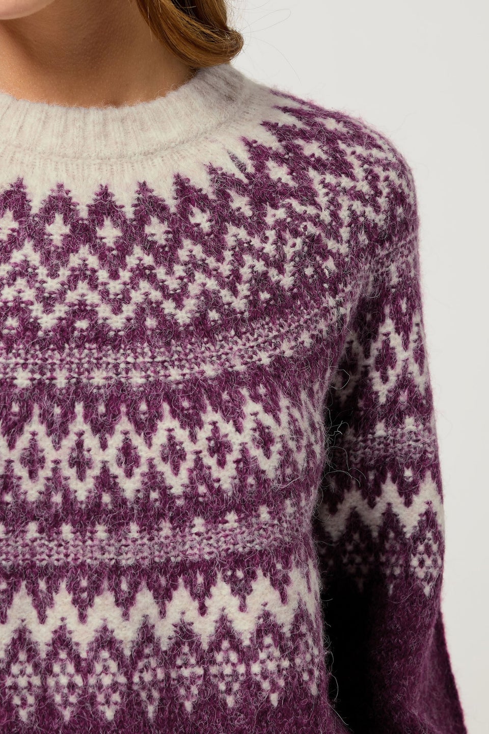M&Co Berry Purple Fairisle Jumper