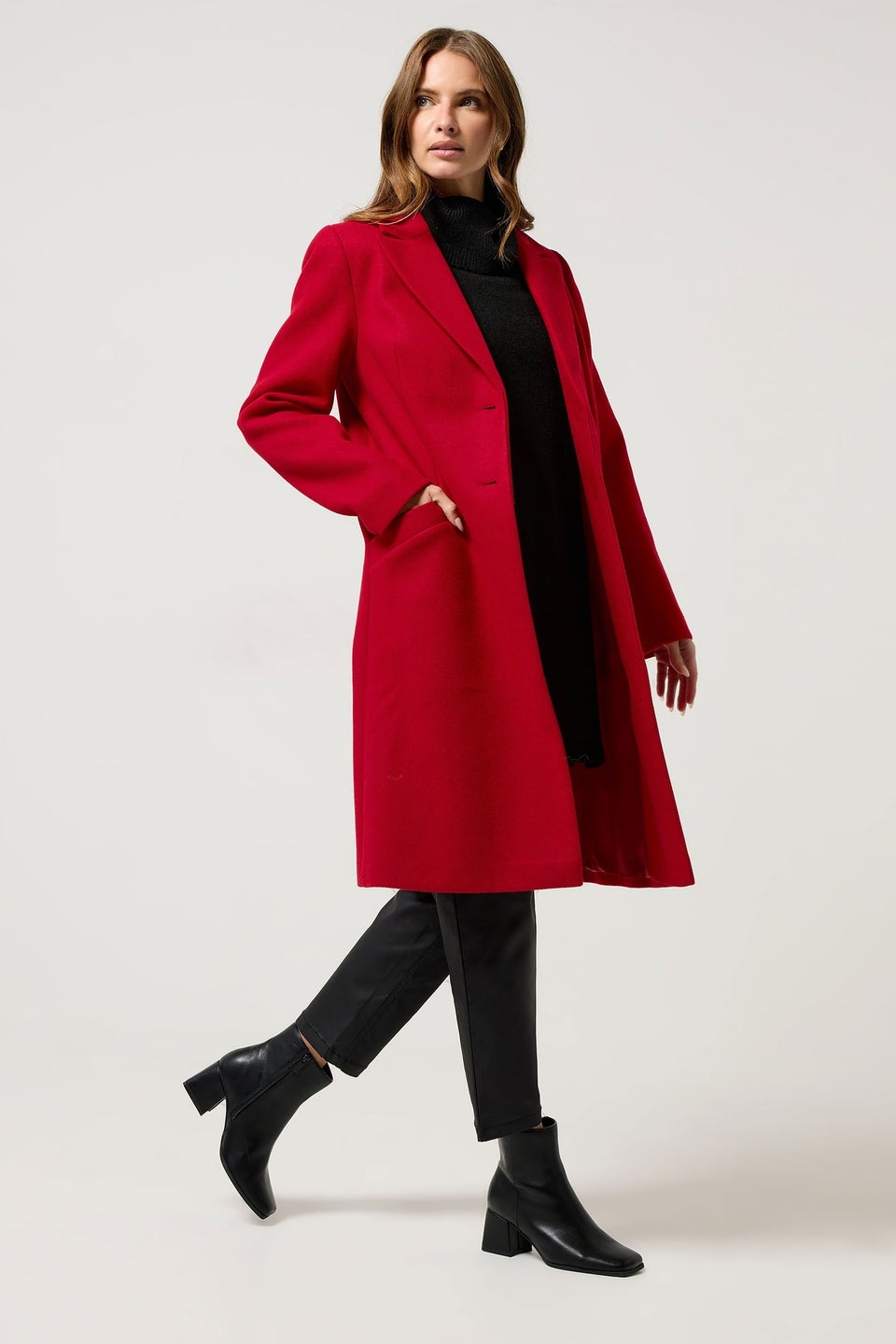 M&Co Red Midi Tailored Formal Coat