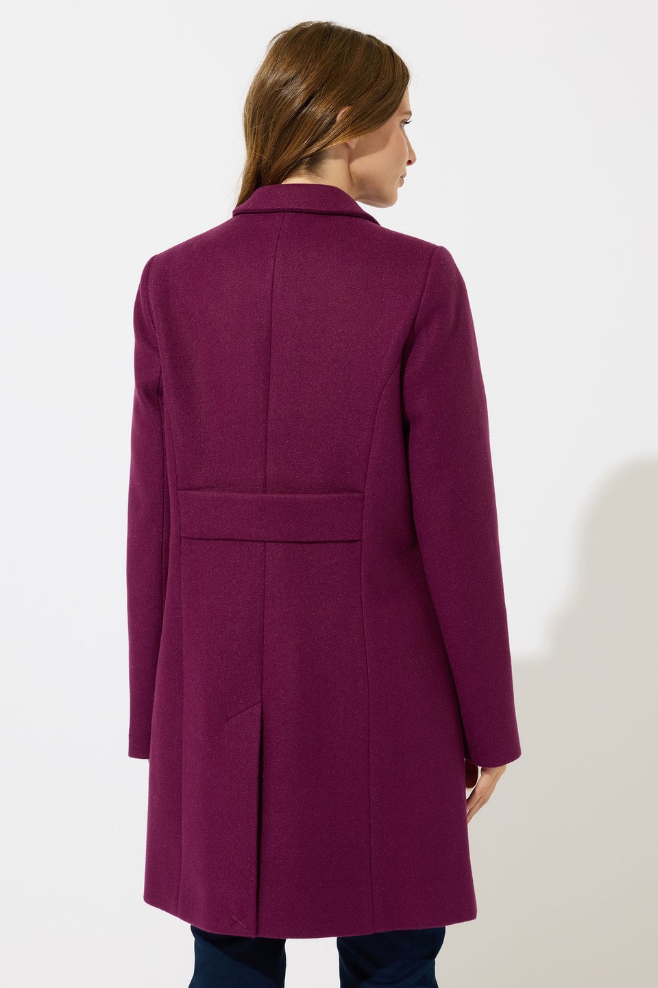 M&Co Berry Red Double Breasted Midi Coat