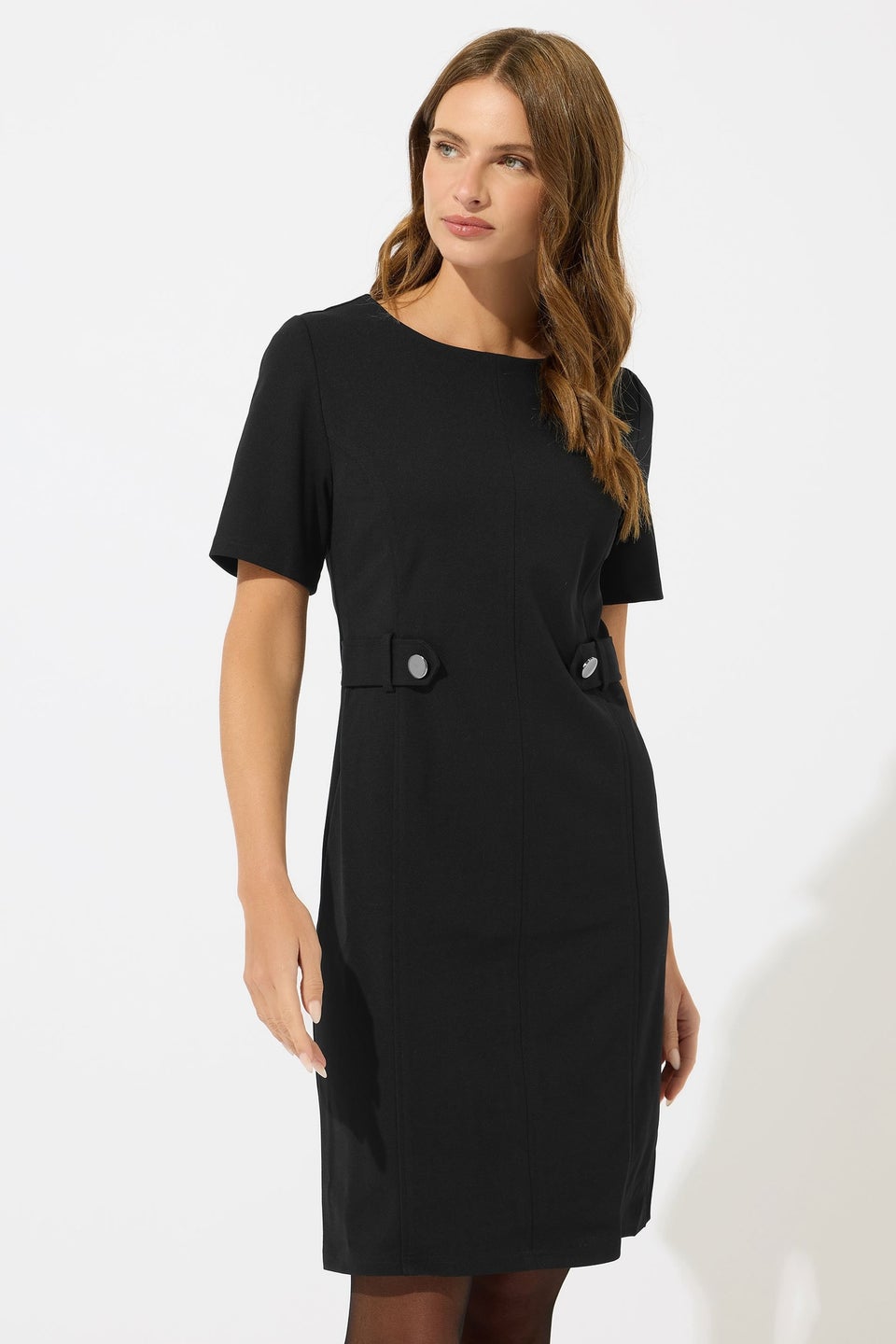 M&Co Black Button Detail Tailored Dress