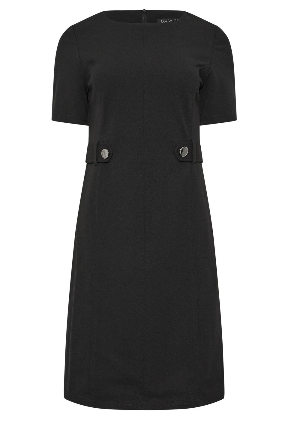 M&Co Black Button Detail Tailored Dress