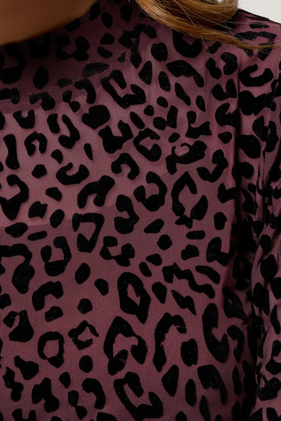 M&Co Red Animal Print Devore Velvet Top