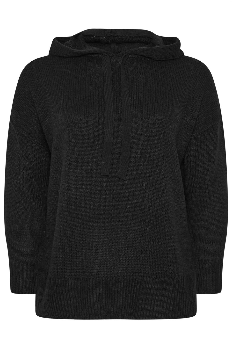 Yours Curve Black Knitted Hoodie
