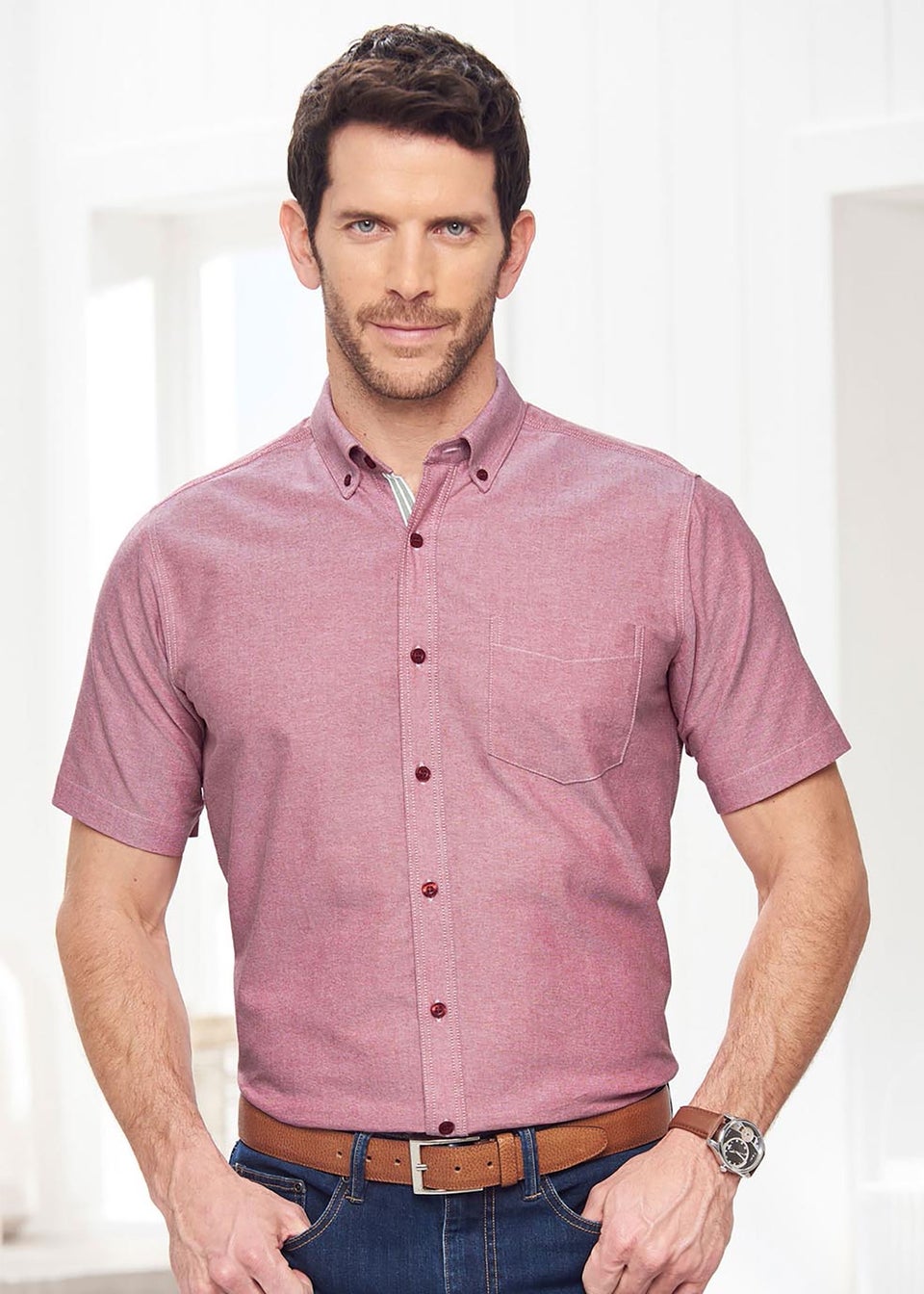Cotton Traders Sienna Iconic Short Sleeve Plain Oxford Shirt
