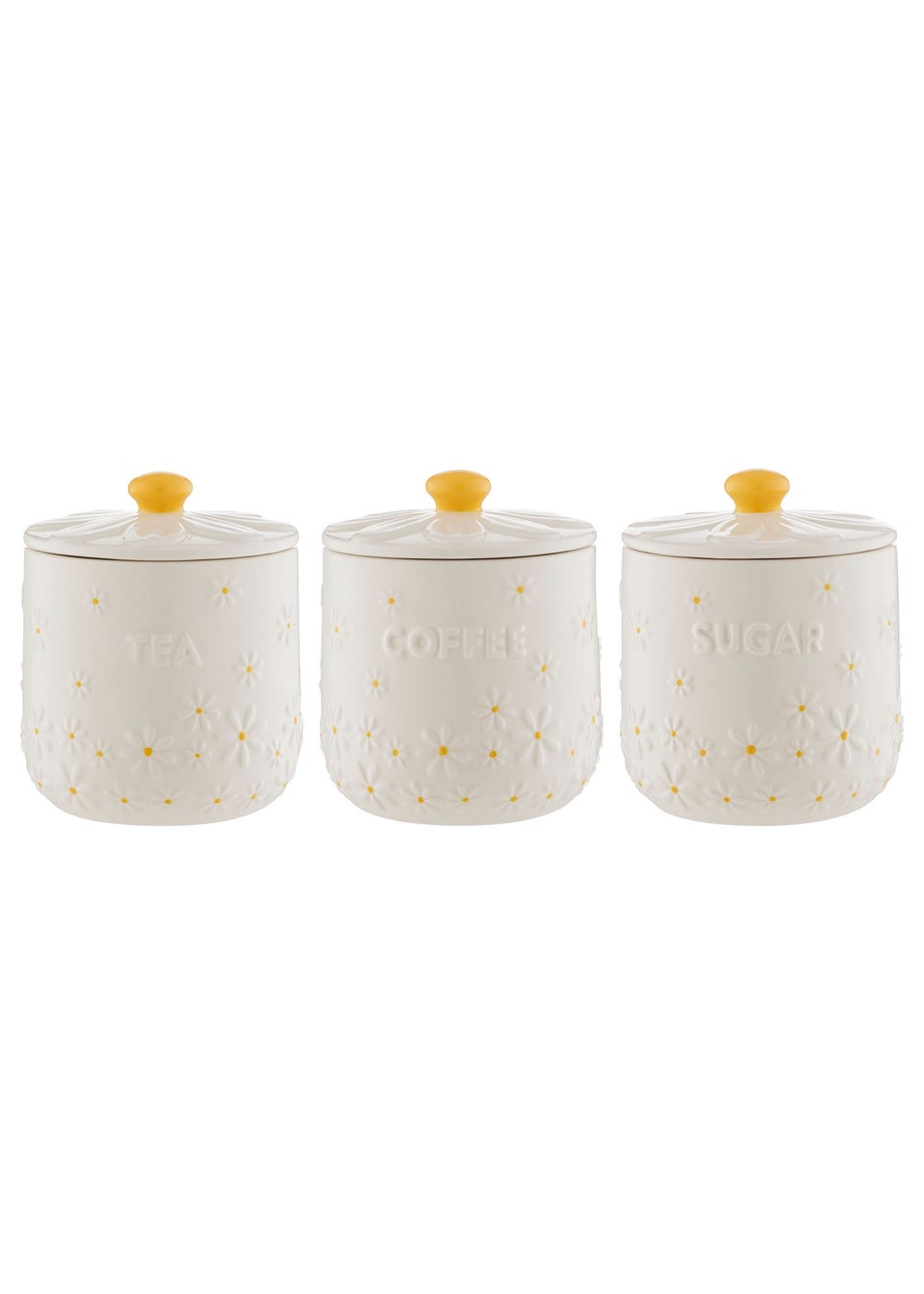 Price & Kensington Daisy Tea, Coffee & Sugar Storage Jars Set of 3