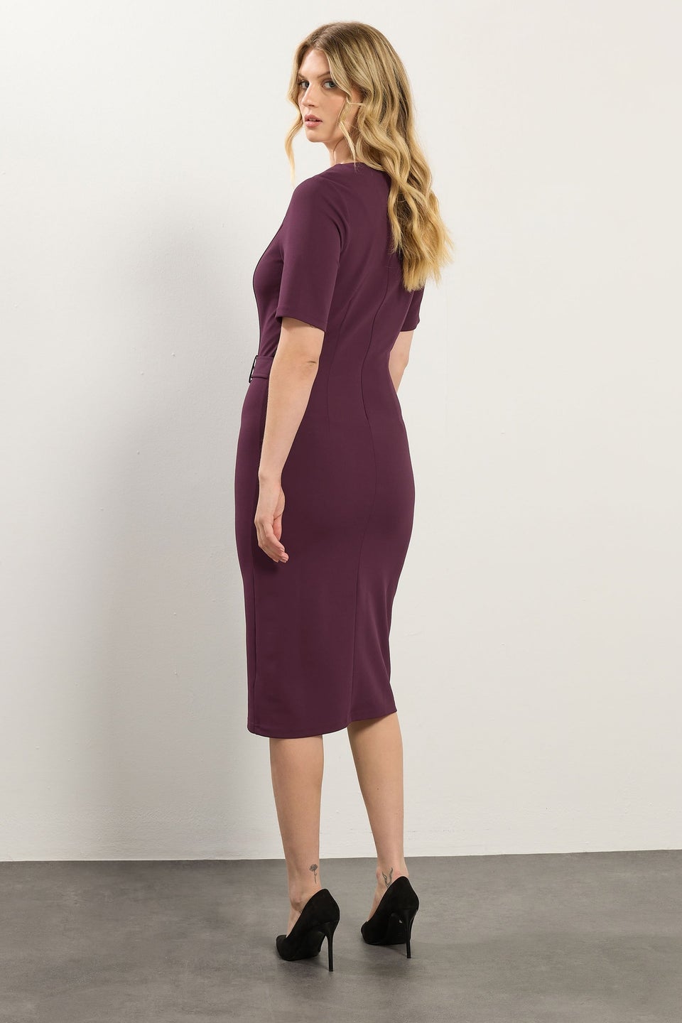 Long Tall Sally Berry Red Tailored Button Midi Dress