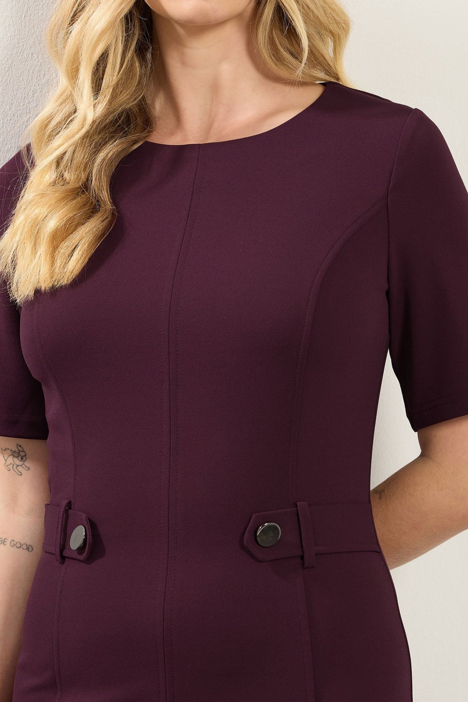 Long Tall Sally Berry Red Tailored Button Midi Dress