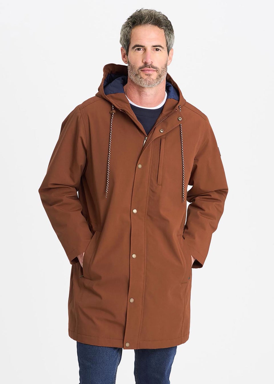 Cotton Traders Chestnut Waterproof Quilt Lined Coat