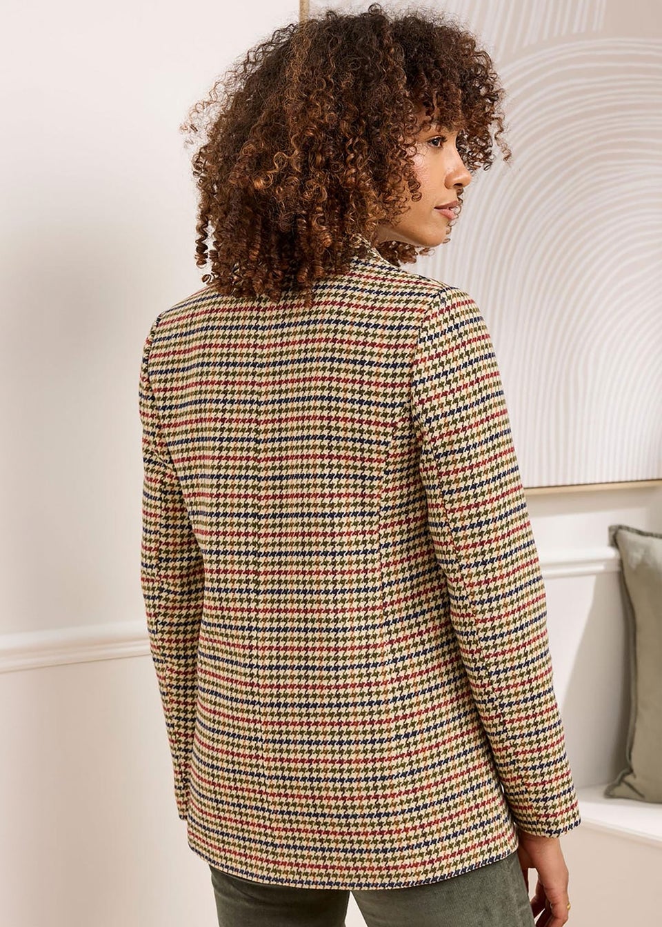 Cotton Traders Deep Khaki Check Blazer